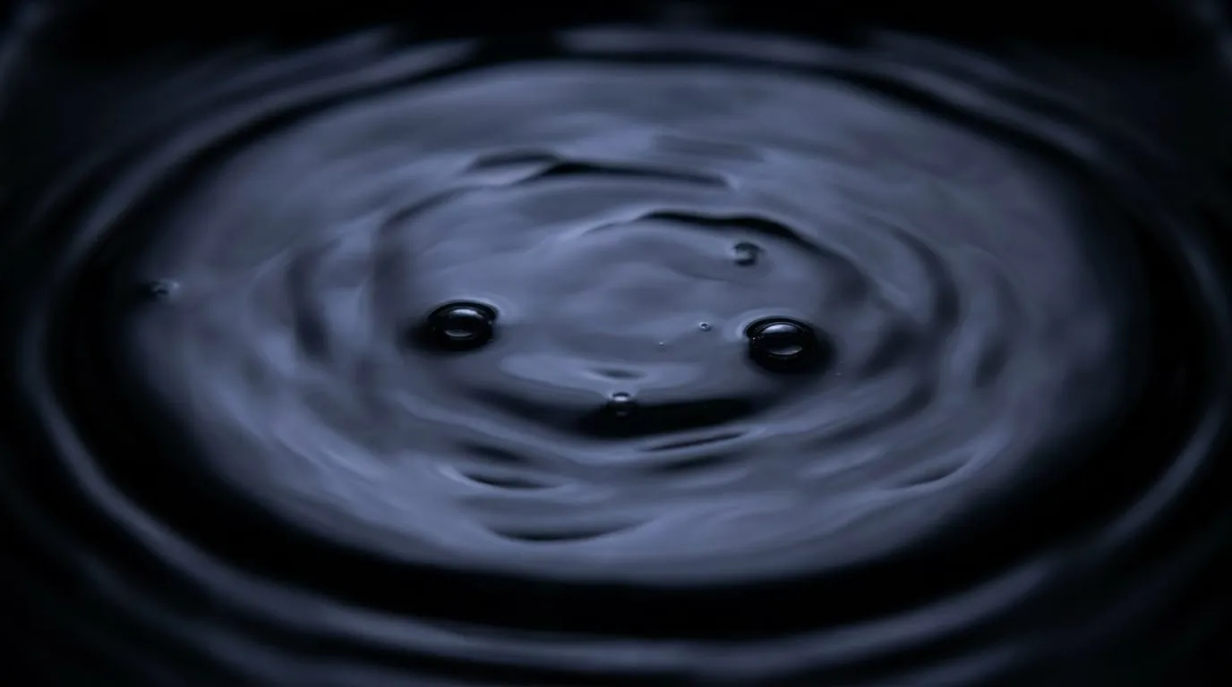 Still water surface catching a cool light