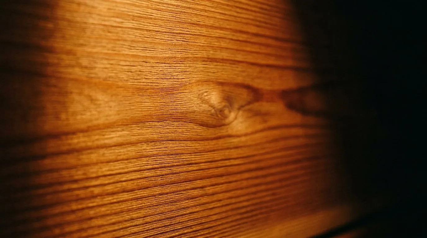 Warm cedar grain lit from one side